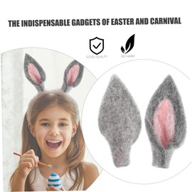 Operitacx 1 Set 10pcs Rabbit Ear Accessories Pop Small Bunny Ears for Crafts Bunny Heads Bunny Ears DIY Headband DIY Animal Ears Stuffers Plush Bunny Costume Accessories Felt Cloth Grey