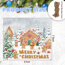 Christmas Garage Door Banner 7 x 8ft outdoor Christmas Decoration holiday garage door covers wall Backdrop Decoration Indoor Outdoor for Christmas Holiday Party Supplies(Gingerbread Man)