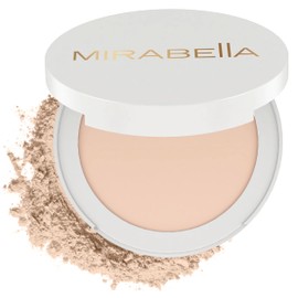 Mirabella Invincible For All Pure Pressed Powder Foundation Makeup, Buildable Mineral Foundation & Blurring Setting Powder for All Skin Types - HD Matte Finishing Powder - Porcelain P2