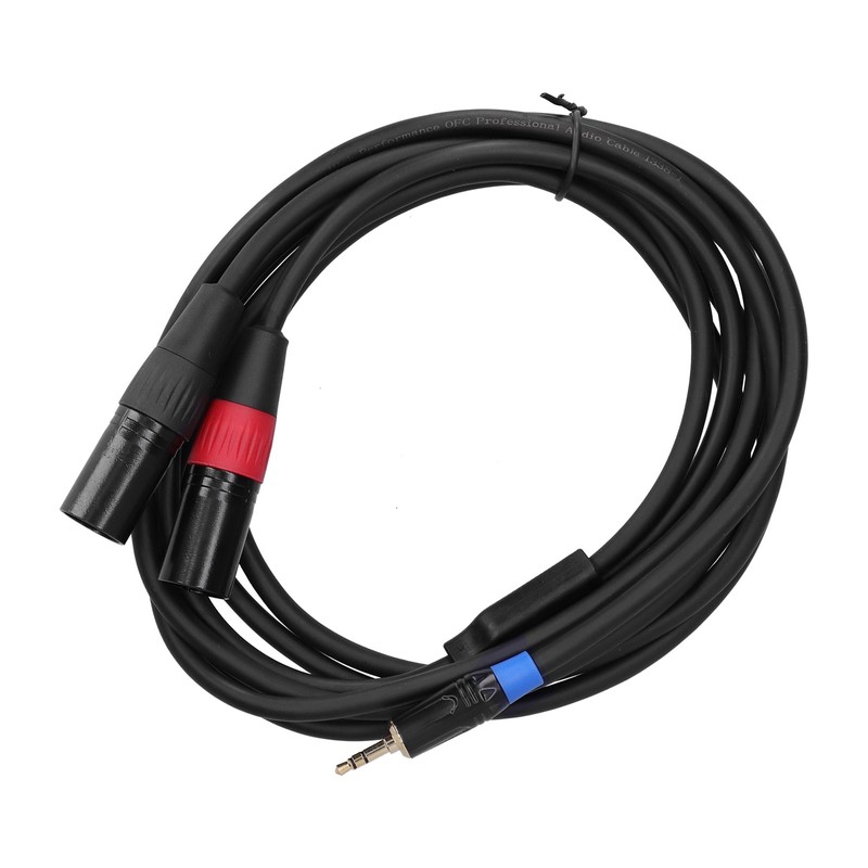 3.5mm Stereo Male to Dual 2 XLR Male Plug Connector
