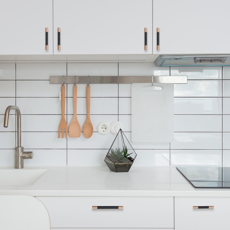 POVEFONK 10 Pack 6-5/16 inch(160mm) Black and Champagne Copper Kitchen