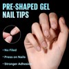 TOMICCA 504 Pieces American Almond Nail Caps 12 Sizes Clear