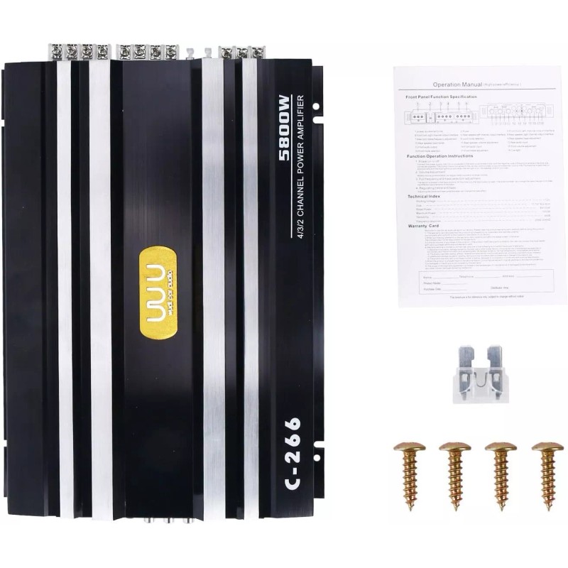 YaeCCC 5800W 4 Channel Car Truck Amplifier Stereo Audio Speaker