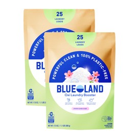 BLUELAND Oxi Laundry Booster Powder Refill 2-Pack, Spring Bloom Scent, 50 Loads, 35.2 oz, Plastic-Free, Eco Friendly, Oxy Cleaner, Stain Remover