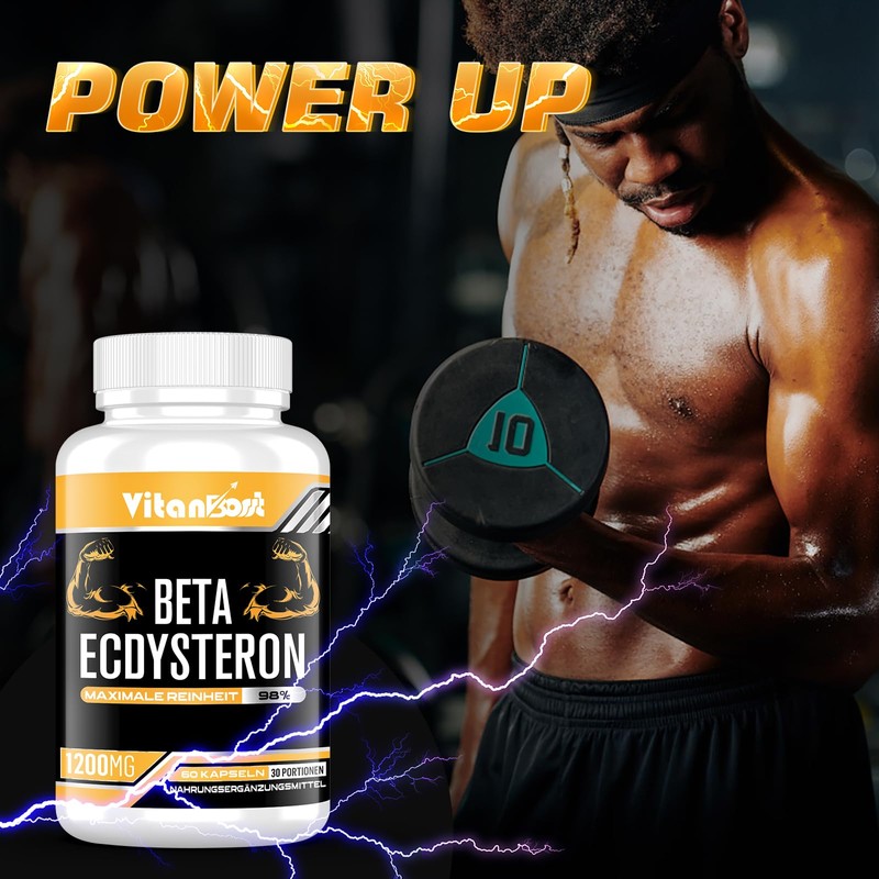 Beta-Ecdysterone Supplement 1200 mg | 98% Maximum Purity, 60 Pieces