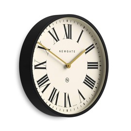 NEWGATE® Universal Wall Clock Wall Clocks | Round Clock | Kitchen Clock | Clocks for Living Room | Office Clock | Statement Clock | Deep Straight Cut case | Marker dial (Black)