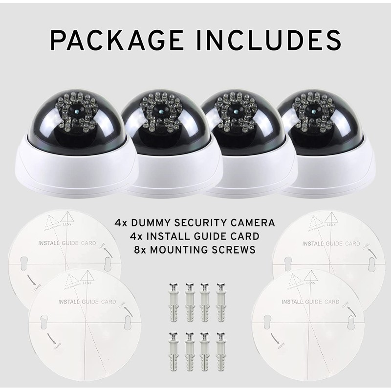 MaximalPower Fake CCTV Security Dummy Dome Camera with Red LED