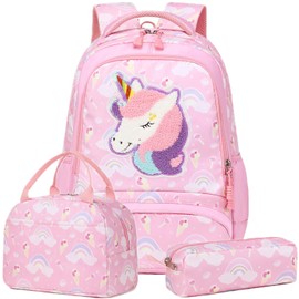 Jumpopack Backpack Girls Children's Backpack School Bag Girls Kids Backpack with Chest Strap School Bag Girls School Bags Girls, Unicorn pink, Rucksack