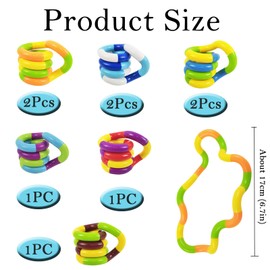 Tangle Fidget Toy, 9 Pcs Fidget Toys Adults Tangle Fidget Toy Stress Relief Toys Kids, Silent Fidget Toys For Home Office Sensory Play Fine Motor Skills Development Calming Tool Focus Concentration