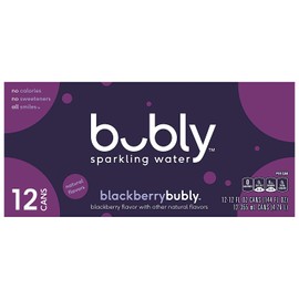 bubly Sparkling Water, Blackberry, 12oz Cans, 12 Count