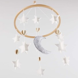 Sorrel + Fern Baby Crib Mobile (Moon, Stars & Planets) - Nursery Decor Ceiling Mobile or Crib Mobile for Boys & Girls