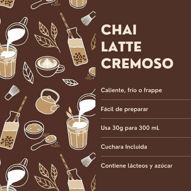Té Chai en Polvo Bubble Tea Mexico 600g Mezcla para
