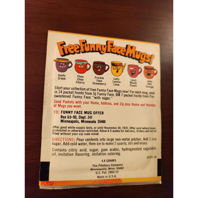 Kool-Aid Vintage 60s Funny Face NEW Jolly Olly Flavor Union