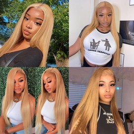 24 26 28 inch Blonde Bundles Human Hair #27 Bundles Honey Blonde Straight Bundle Human Hair Extensions 300g