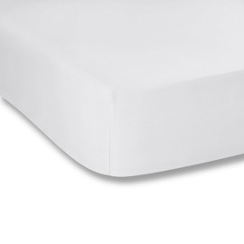 Fantasy Sateen White Fitted Sheet 135 x 200 cm