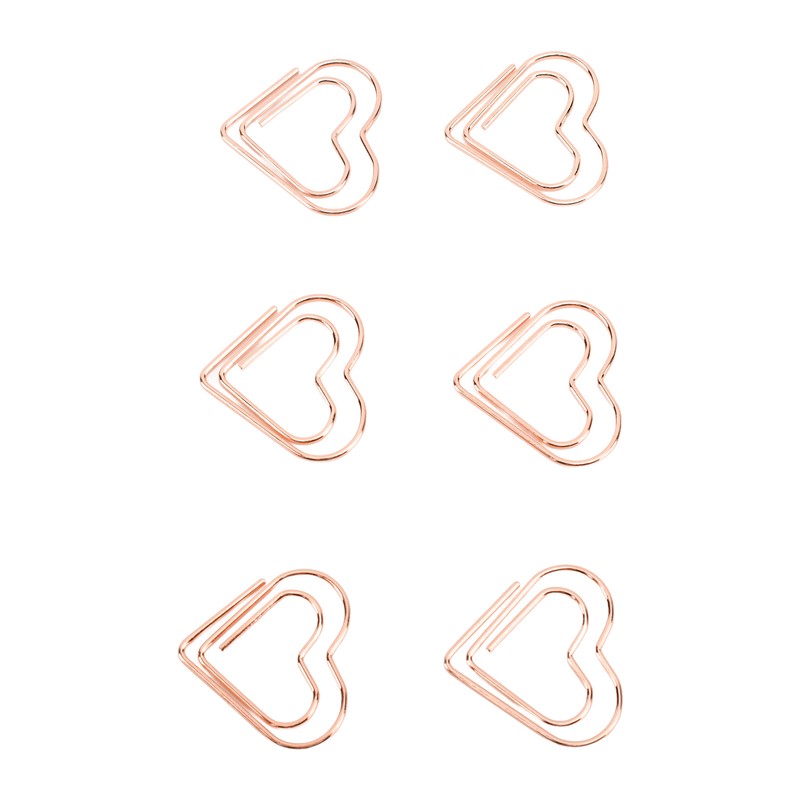 100pcs Heart Shape Paper Clips Cute Metal Paper Clips Portable