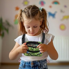 Kuiaobaty Toddler Kids Fanny Pack for Boys Green Cartoon Tractor Pattern Kids Belt Bag for Boys with Adjustable Belt Kids Waist Pack for Little Boys