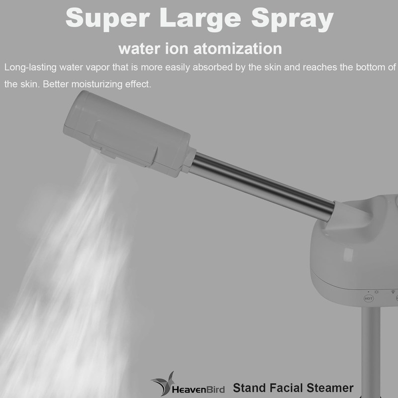 HeavenBird Stand Professional Ozone Facial Steamer with Touch Control, Adjustable