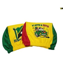 ST Kitts & Nevis Headrest Cover Flag Fit for Cars Vans Trucks-Sold by a Pairs