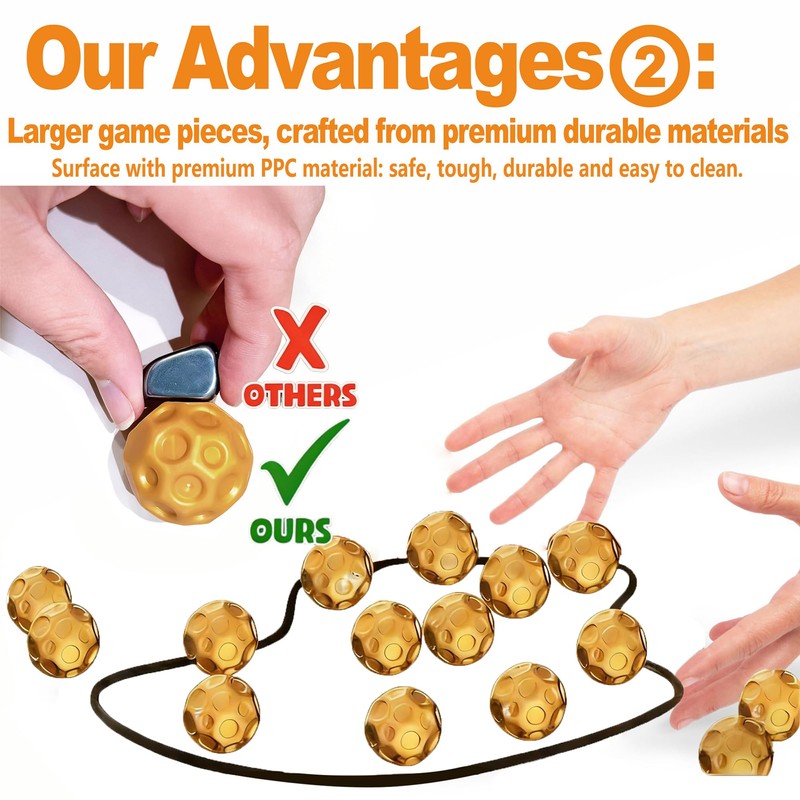 Magnetic Chess Game, Kollide Magnet Game with String 20 Soccer-Shaped
