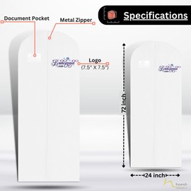 Hoesh UK Bridal Gown Garment Bag - Printed Wedding Dress Bag | Long Dress Covers for Bride & Bridesmaids | Breathable Clothes Bag for Storage & Travel (Lavender Bridesmaid)