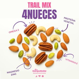 KampoNoble Trail Mix Nuez Pecana Almendra Nuez de la India y Pistache Tostado 400 g