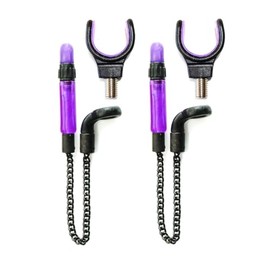 2 x Bobbins Bite Indicators 2 x Rod Rest Set Carp fishing Tackle for Bite Alarms (Purple)