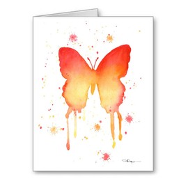 Abstract Butterfly Set of 10 Art Note Cards by Watercolor Artist DJ Rogers