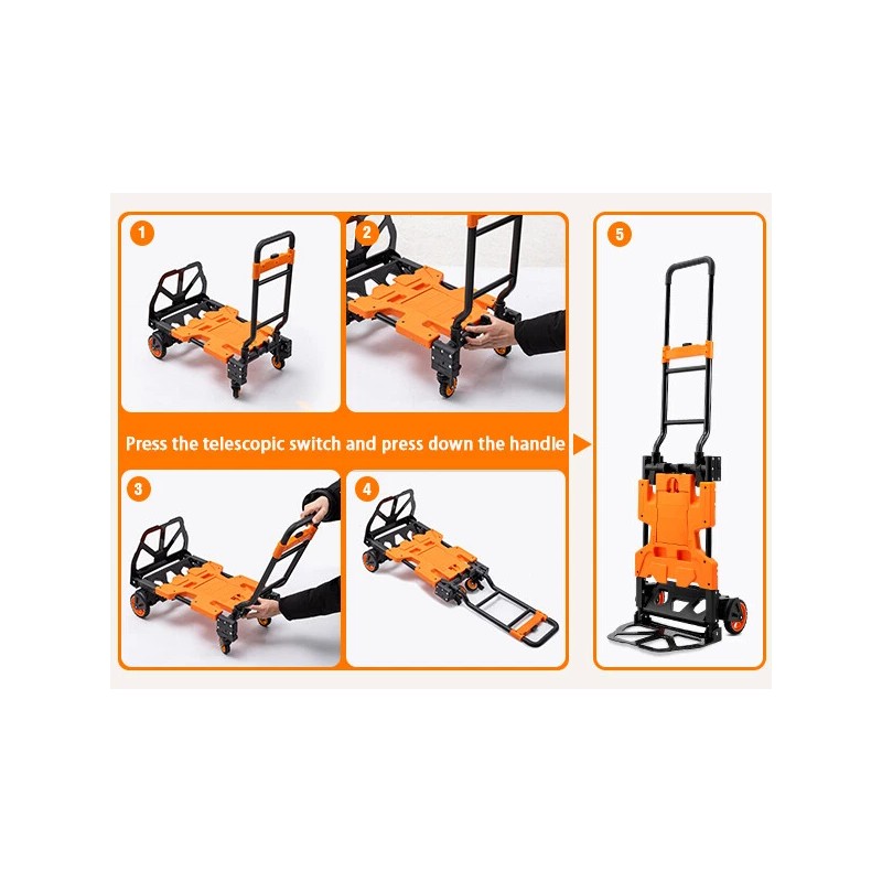 LoJok TECSPACE 2 in 1 Folding Hand Truck, 400 LBS