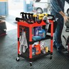 DWVO Auto Detailing Cart with Wheels, 3-Tier Rolling Tool Organizer