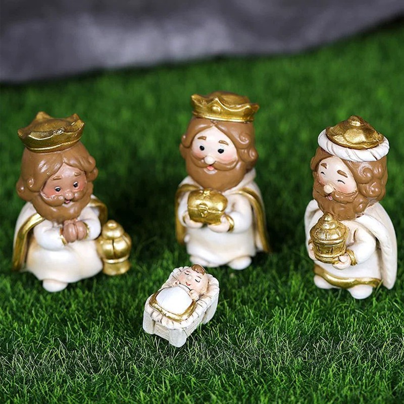 Colorful Nativity Scene Figurine Set Cute Animals Rugged Lightweight Reliable