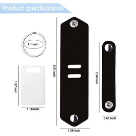 Sisadodo Black PU Leather Sublimation Keyring for Girls Boys Sublimation Picture Blank Pet Memory Keyrings Heat Transfer Picture DIY Photo Keychain Mini Photo Album Insert Keychain Blanks