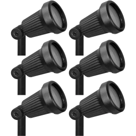 Paradise Ribbed Cast T3 20WATT Aluminum Halogen Spotlight - Black (Pack of 6)