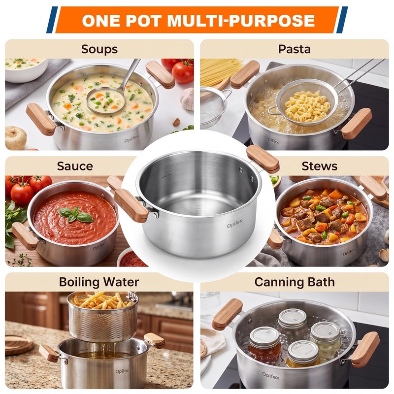4L Deep Fryer Pot with Basket, Cool Touch Handles for
