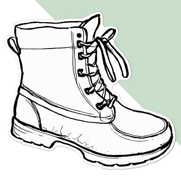Large 210mm 'Work Boot' Permanent Sticker Decal for Cars/Windows/Bins/Walls etc