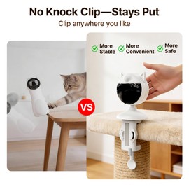 Potaroma Smart Sensor Cat Laser Toys Interactive, Motion Activated Truly Random Trjajectory, Clamp Design, Automatic Chargeable Kitten Toy Indoor Exercise, Cream White