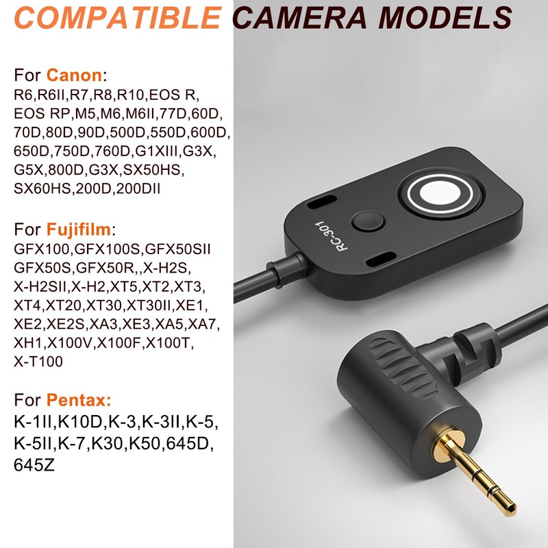 RS-60E3/RR100 for Canon/Fuji Remote Camera Cable Small Shutter Release Remote