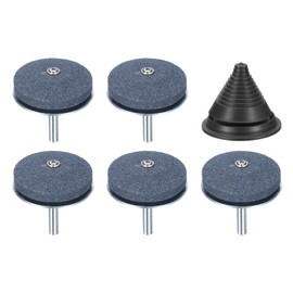 QUARKZMAN Rasenmähermesser-Schärfer, 5 Stück Rotary Korundmesser-Schleifstein mit Metallrücken und schwarzer Messwaage für Bohrmaschine Handbohrer Gartengerät, Silber