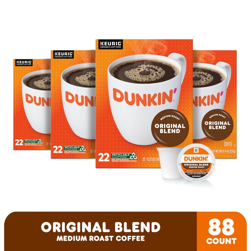 Dunkin' Original Blend Coffee, Medium Roast, K-Cup Pods, 22 Count