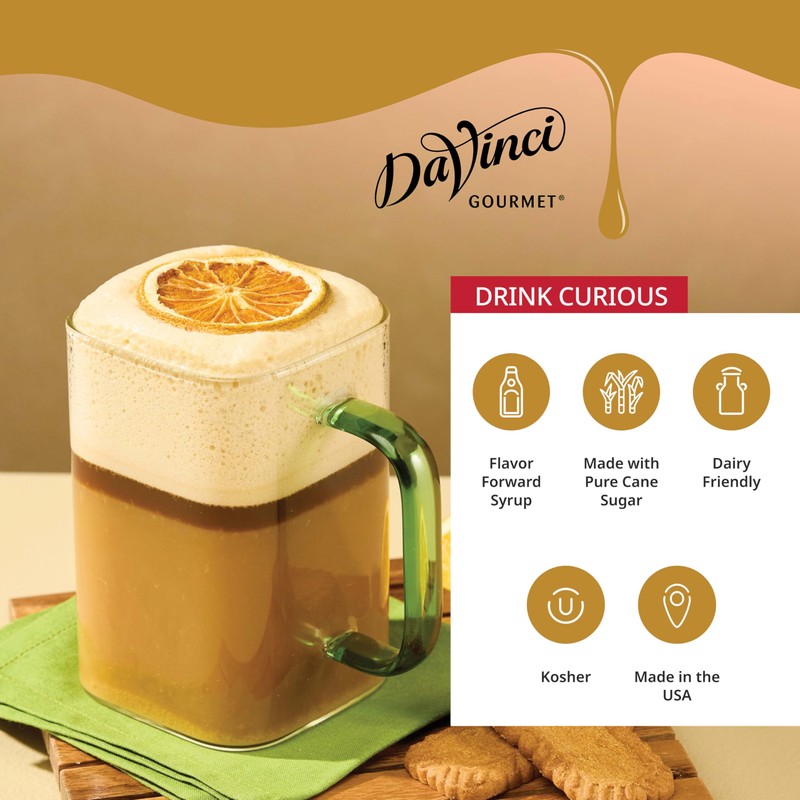 DaVinci Gourmet Cookie Butter Syrup, Made with pure Cane Sugar,