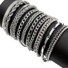 Ycrigns® 12pzs Pulseras Acero Inoxidable Cubano Eslabón Plata Hombre