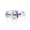 STARCHENIE Amethyst Cross Ring 925 Sterling Silver Christian Fish Ichthus