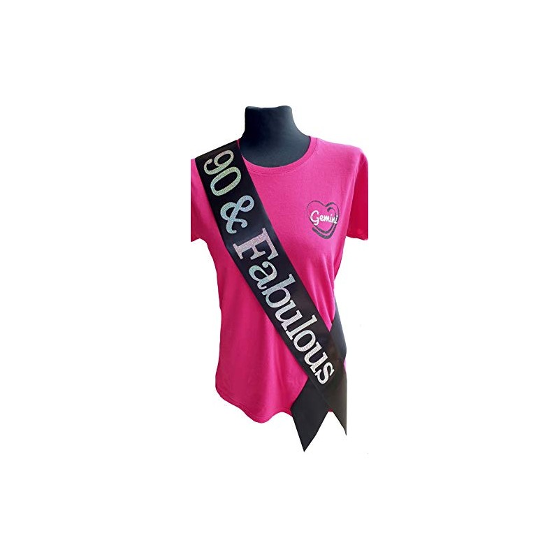 Gemini Ribbons - 90 and Fabulous - 90th Birthday Sash