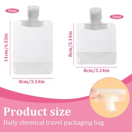 10 x tragbare Reisebeutel aus Kunststoff mit Sprühdüse, 30/50 ml Reiseflaschen für Toilettenartikel und Kosmetika.