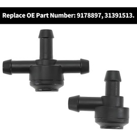 Raheem Windscreen Washer Jets Fit for Volvo XC90 Pair of 2 Way (L) & 3 Way (T) Connector Parts Washer Volvo Washer Valve 9178897 31391513 Fit for Volvo C30 C70 C70 S40 S60 S70 S80 V50 V70 XC60 XC70