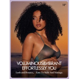 LUVME HAIR 5X5 Kinky Curly 200% Human Hair Wigs Glueless Lace Front 18 Inches Pre Cut Plucked Hd Lace Wig Ready To Go Natural Color Flexi-Fit Drawstring Cap Bleached Knots Black Wigs