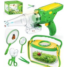 Bug Catcher for Kids, Bug Vacuum Catching Kit with Bug Collector Butterfly Net Magnifying Glass Bugs Grabber Insect Catcher Tweezers, Outdoor Explorer Toys Gift for Kids Age 3-12