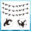 Cheereveal Pack of 3 Killer Whale Garlands, Black and White