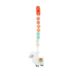 Nuby All Silicone Teether with Bonus Silicone Pacifinder with Clip - 3+ Months, 1pk,Llama
