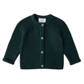 Stellou & friends 100% Cotton Newborn, Baby and Toddler Cardigan Sweater (Forest Green, 3-4 Years)